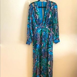 Tropical Cutout Maxi Dress